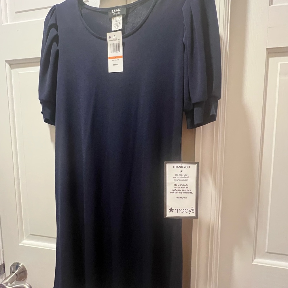 NWT-MSK Woman’s Navy Blue Dress size small petite